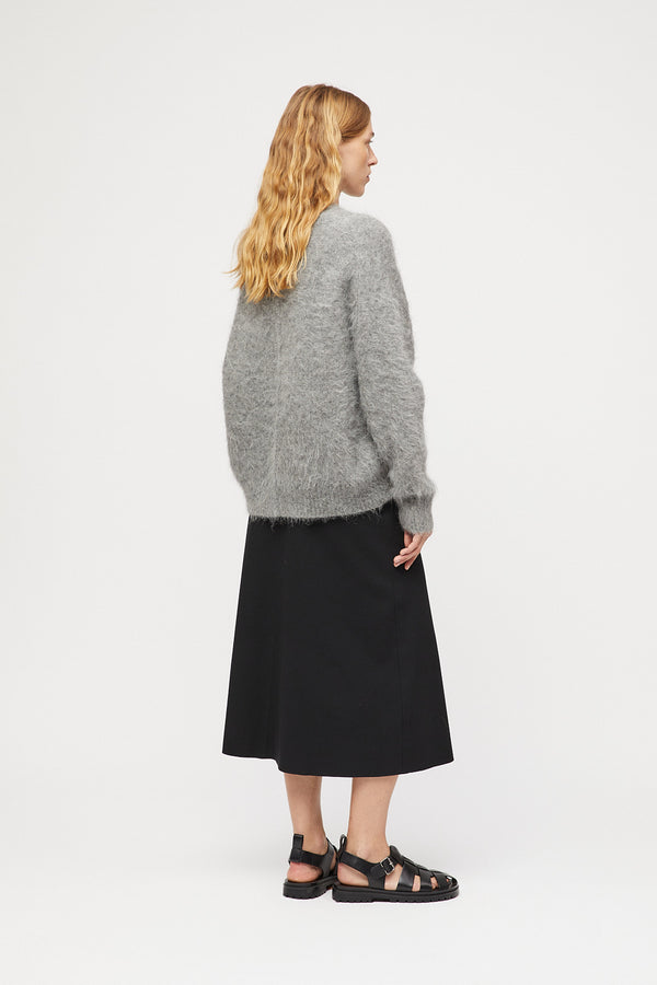 Fall Winter Spring Summer Mountain Oversized Furry Jumper Cream Brown Stripe