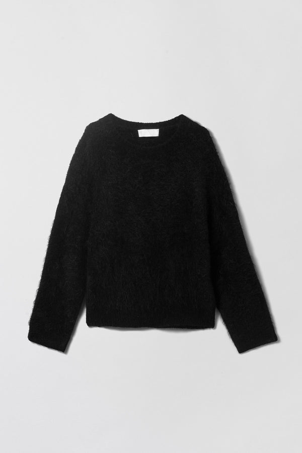 Fall Winter Spring Summer Mountain Oversized Furry Jumper Jet Black
