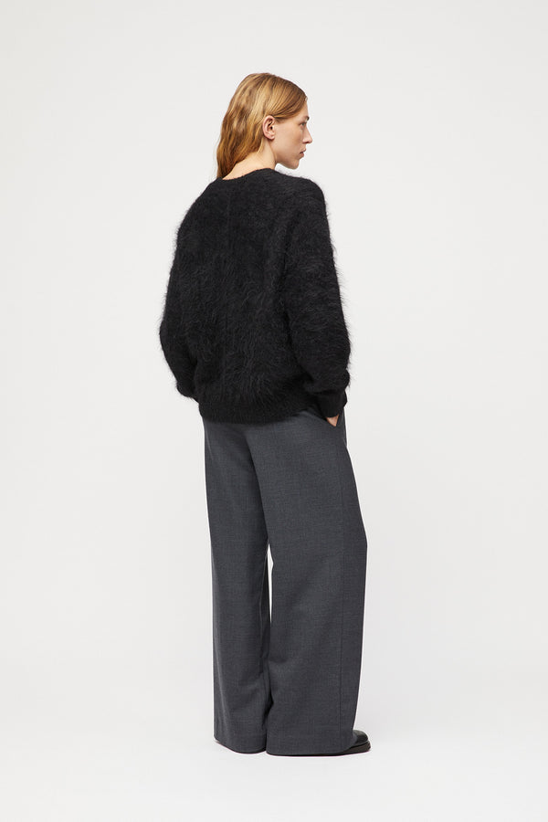 Fall Winter Spring Summer Mountain Oversized Furry Jumper Jet Black
