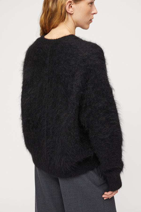 Fall Winter Spring Summer Mountain Oversized Furry Jumper Jet Black