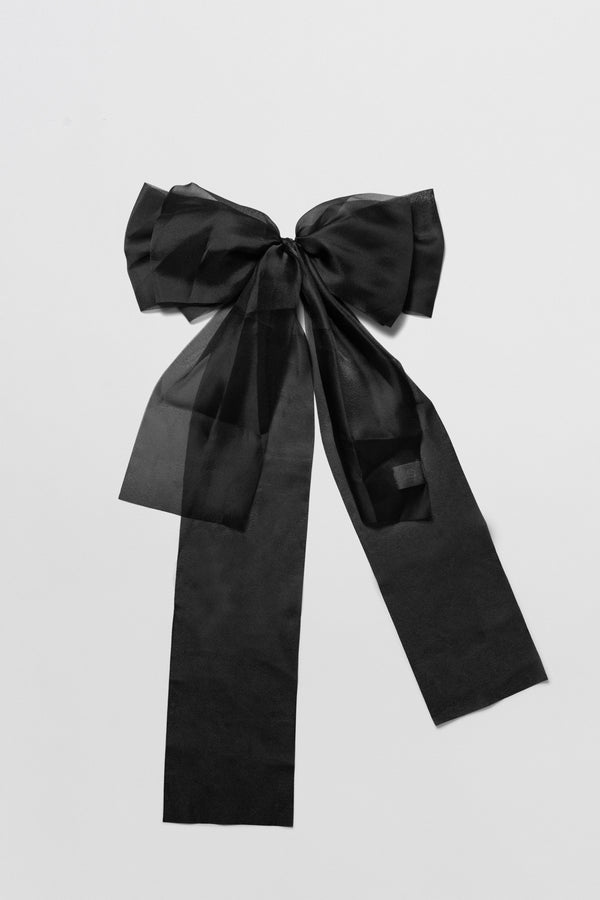 fall winter spring summer Parisian Bow Barette Jet Black