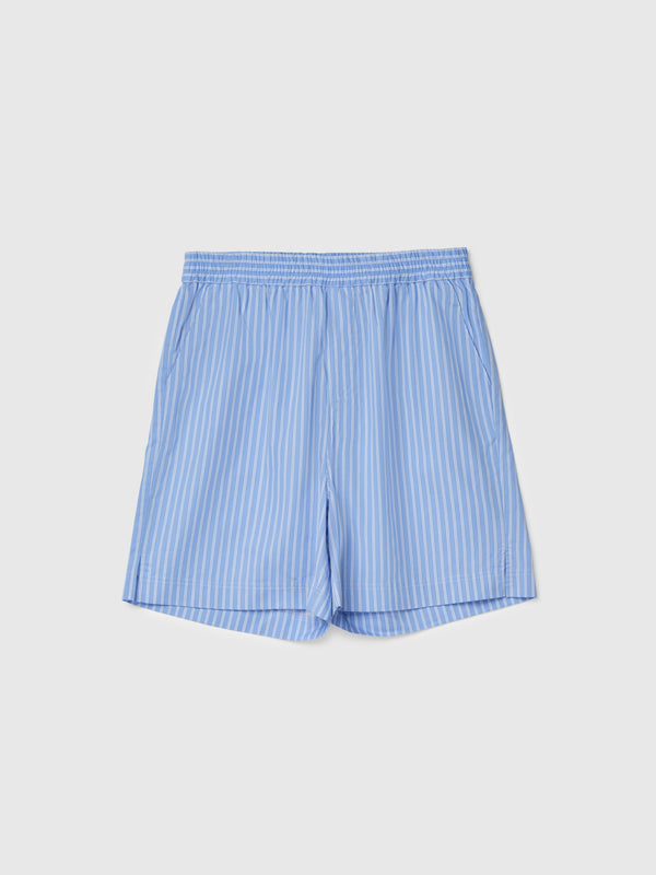 Fall Winter Spring Summer Poplin Fisherman Shorts Blue White Double Pinstripe