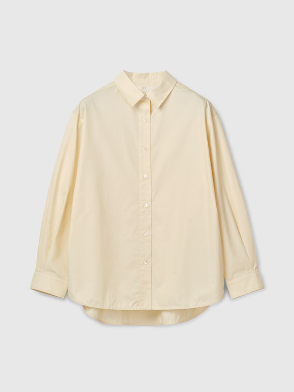 Fall Winter Spring Summer Poplin Workwear Shirt Panna Cotta