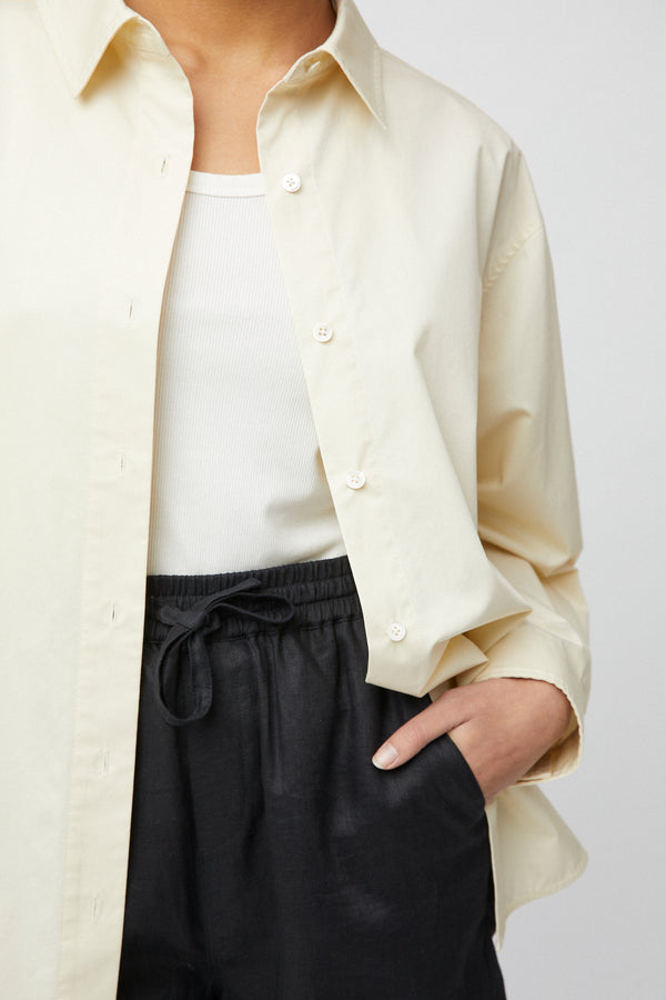 Fall Winter Spring Summer Poplin Workwear Shirt Panna Cotta