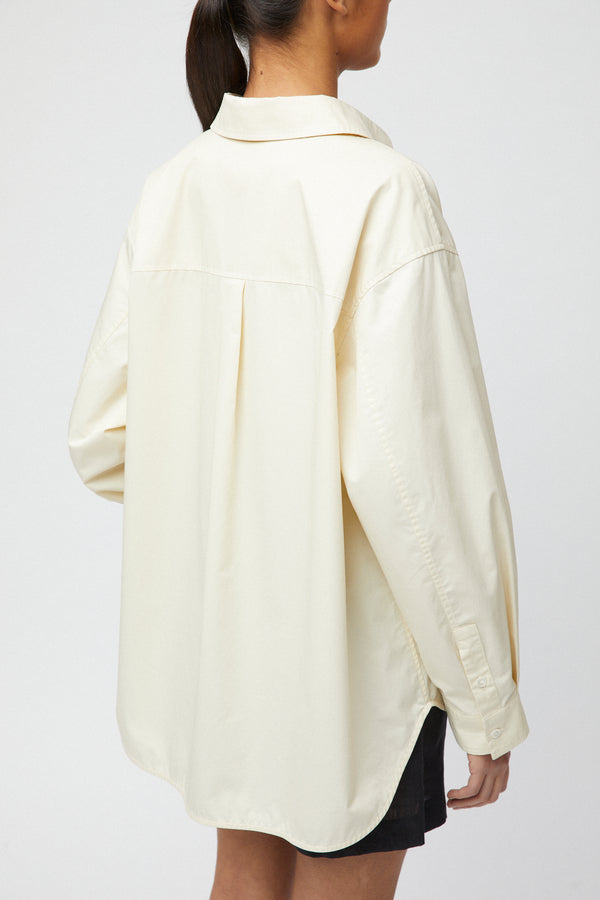 Fall Winter Spring Summer Poplin Workwear Shirt Panna Cotta