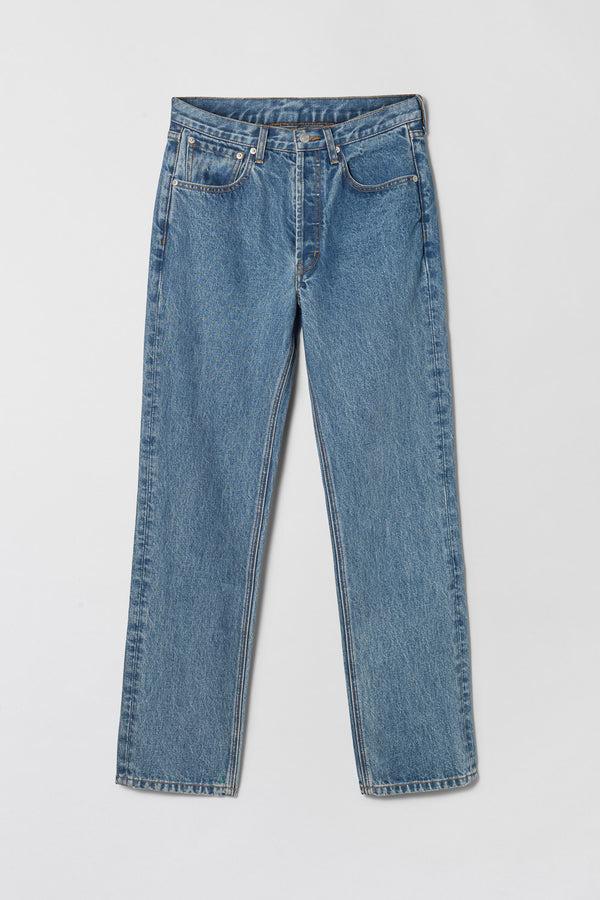 Fall Winter Spring Summer Relaxed Straight Jeans Stonewashed Blue