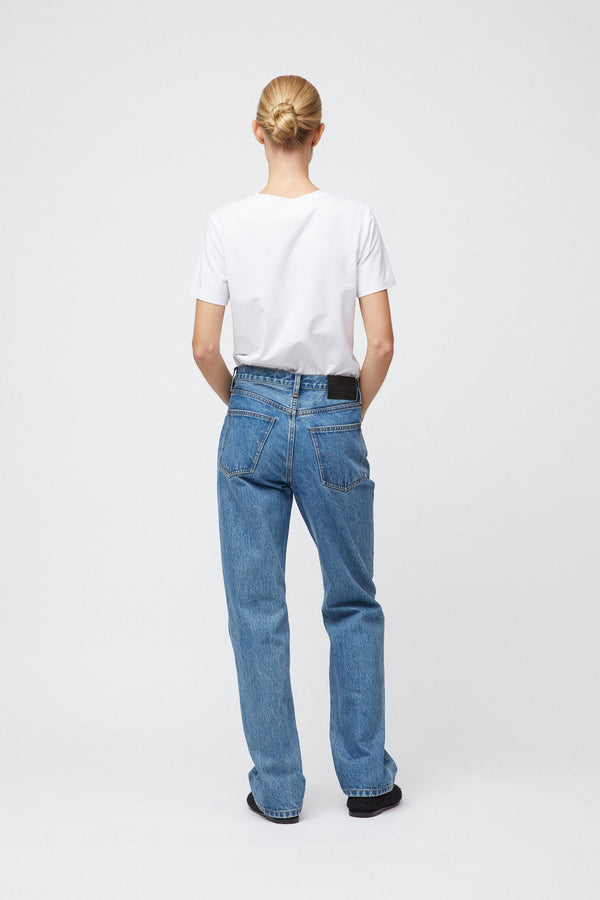 Fall Winter Spring Summer Relaxed Straight Jeans Stonewashed Blue