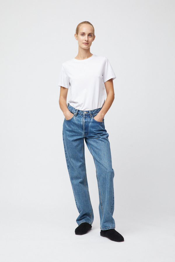 fall winter spring summer Relaxed Straight Jeans Stonewashed Blue