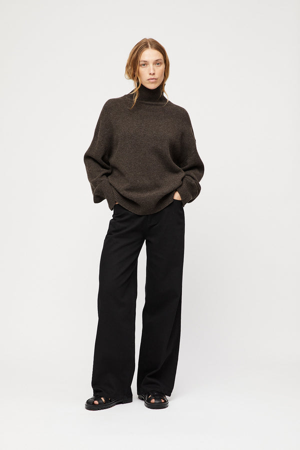 Fall Winter Spring Summer Relaxed Wide Leg Jeans Jet Black