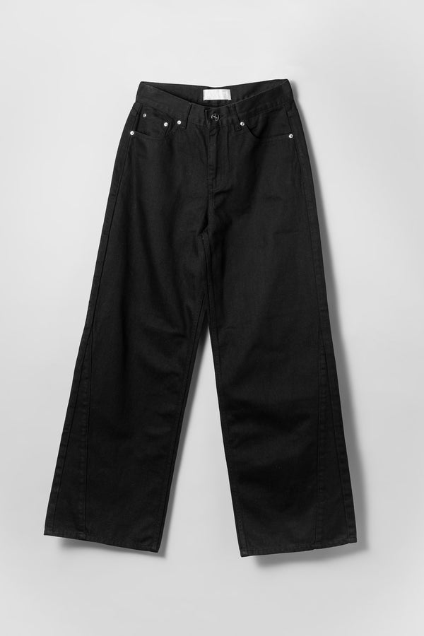 fall winter spring summer Relaxed Wide Leg Jeans Jet Black