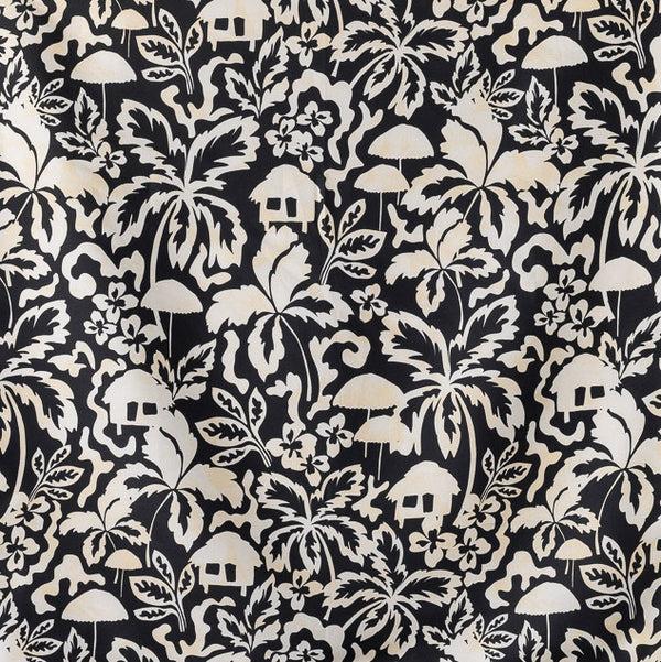 Fall Winter Spring Summer Resort Kaftan Tropical Black