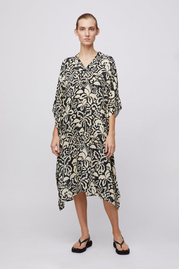 fall winter spring summer Resort Kaftan Tropical Black