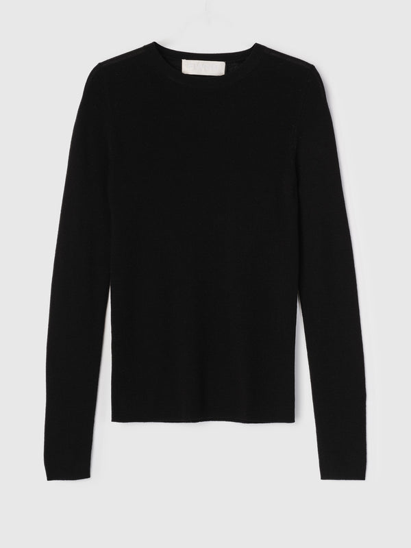 Fall Winter Spring Summer Rib Knit Longsleeve Jet Black