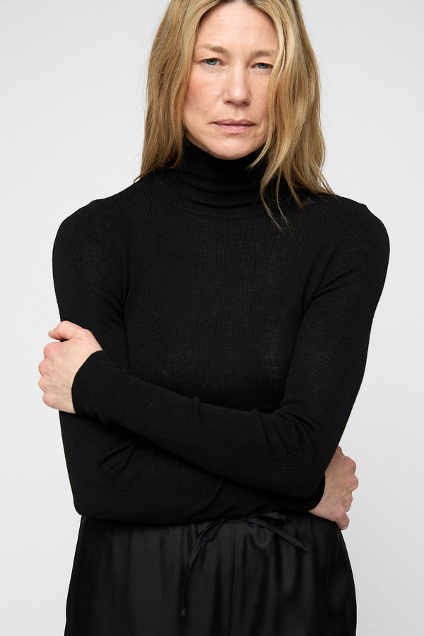 Fall Winter Spring Summer Rib Knit Turtleneck Macadamia