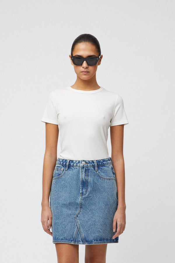 fall winter spring summer Ribbed Cap Sleeve Tee Salt