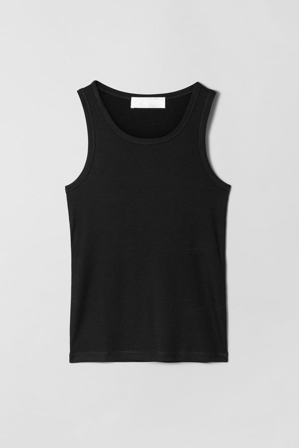 Fall Winter Spring Summer Riviera Ribbed Tank Jet Black