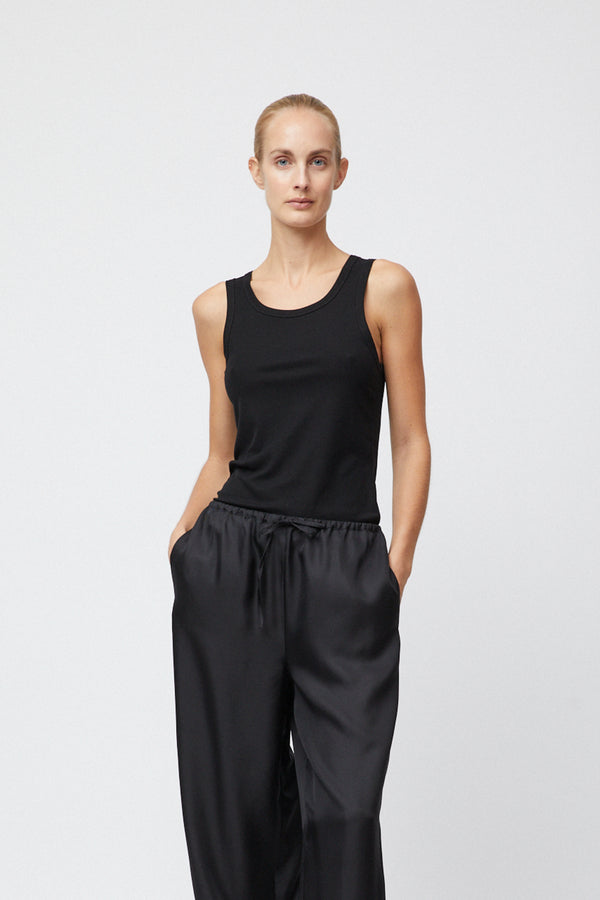 Fall Winter Spring Summer Riviera Ribbed Tank Jet Black