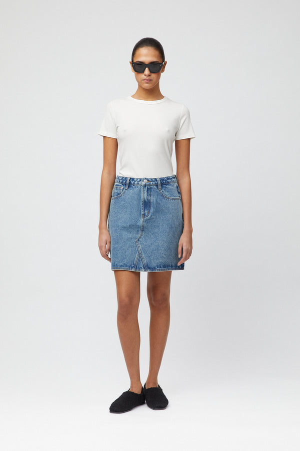 fall winter spring summer Salt Denim Skirt Stonewashed Blue