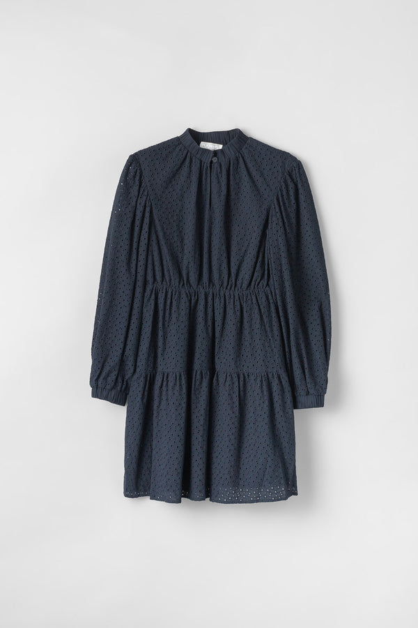 fall winter spring summer Sealed Broderie Anglaise Dress Anthracite Black