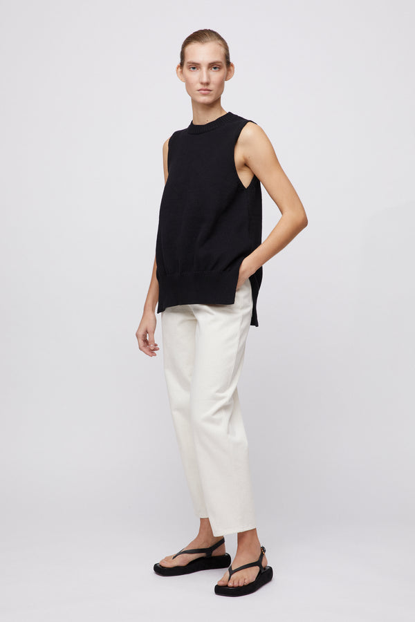 fall winter spring summer Shade Knitted Tank Jet Black