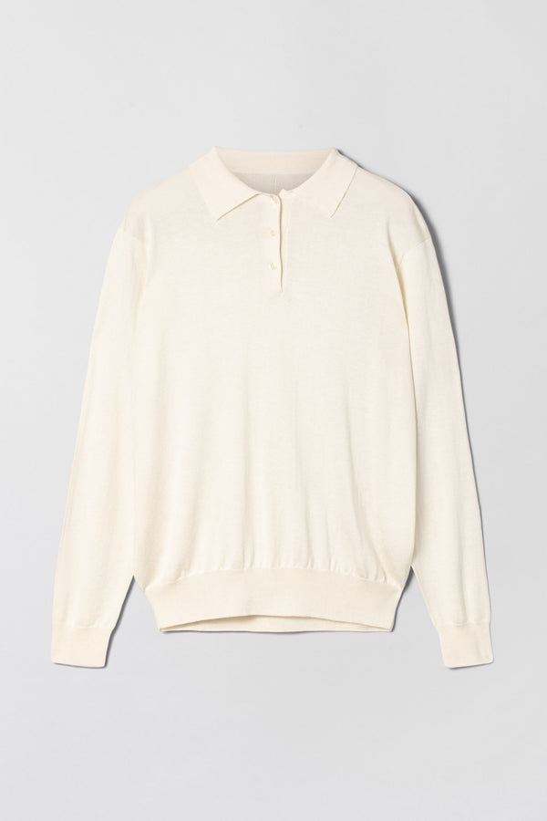 Fall Winter Spring Summer Silk Cashmere Polo Sweater Salt
