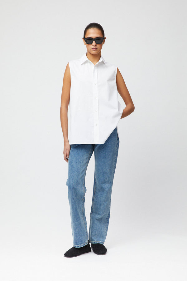 Fall Winter Spring Summer Sleeveless Coastal Shirt Jet Black