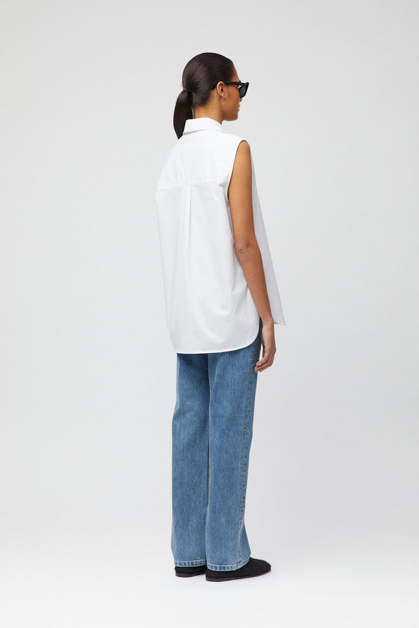 Fall Winter Spring Summer Sleeveless Coastal Shirt Jet Black