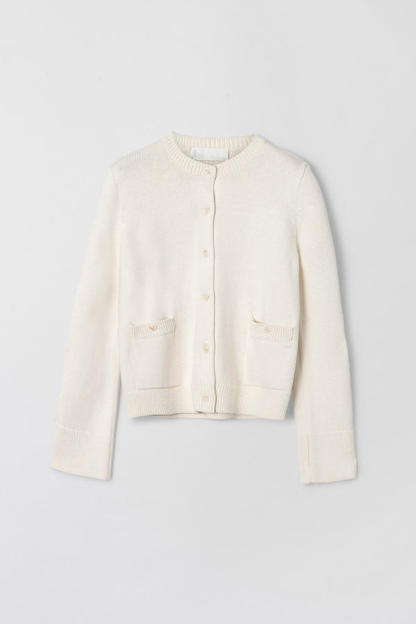 Fall Winter Spring Summer Structured Cotton Cardigan Cream