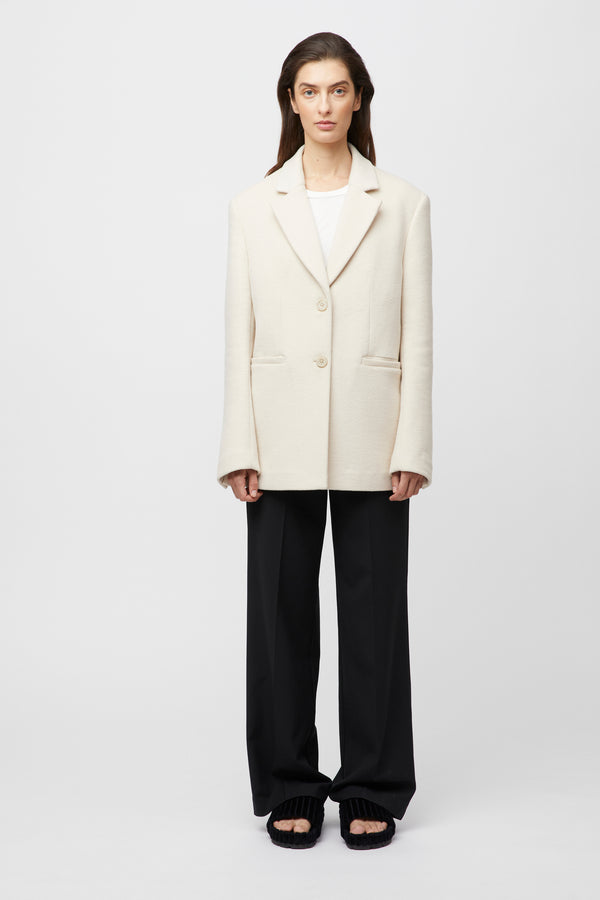 fall winter spring summer Structured Wool Blazer Cream