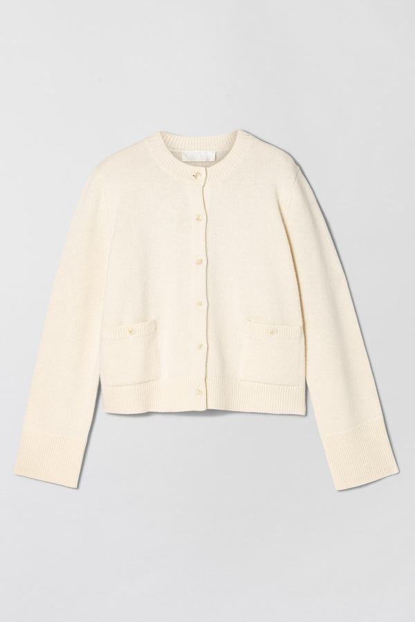 Fall Winter Spring Summer Structured Wool Cardigan Snowflake