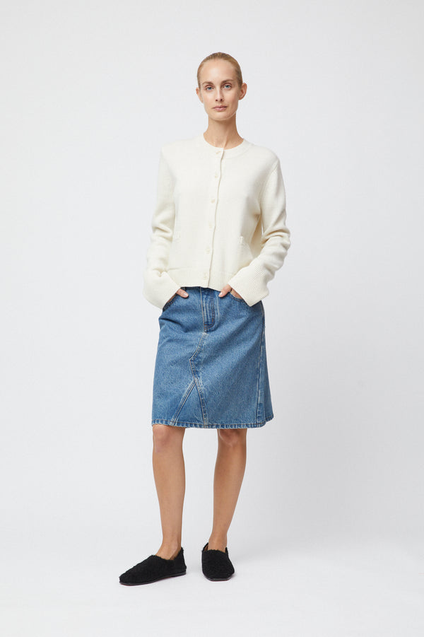 fall winter spring summer Structured Wool Cardigan Snowflake