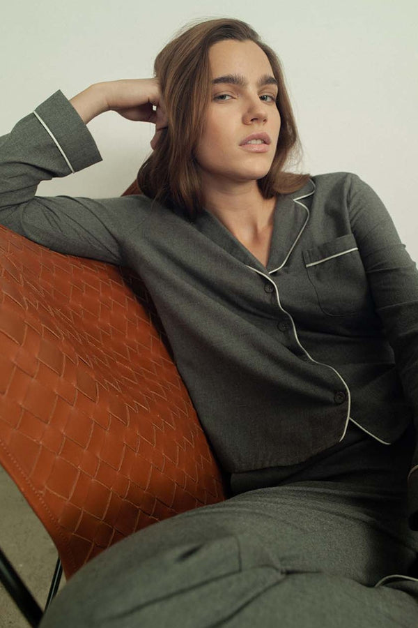 fall winter spring summer Sweet Dreams Pyjamas Shirt Charcoal Gray