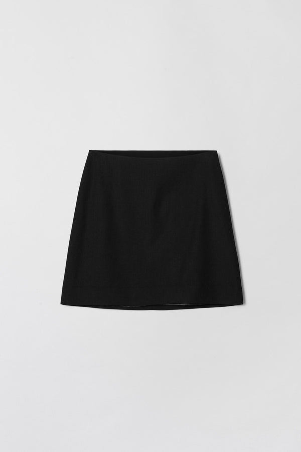 Fall Winter Spring Summer Tailored Mini Skirt Jet Black