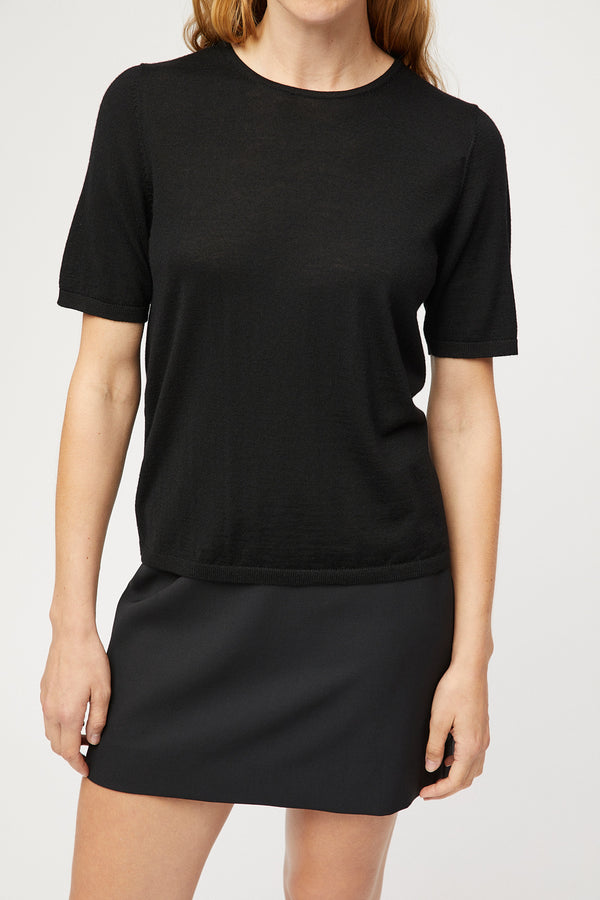 Fall Winter Spring Summer Tailored Mini Skirt Jet Black