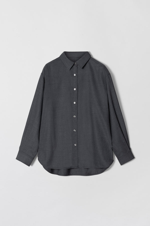 Fall Winter Spring Summer Tailored Oversized Shirt Charcoal Grey