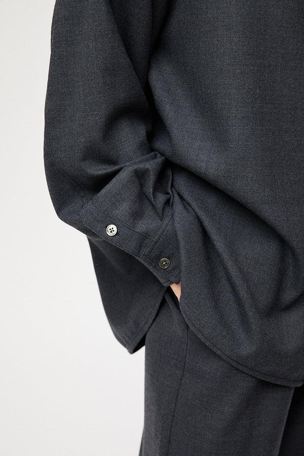Fall Winter Spring Summer Tailored Oversized Shirt Charcoal Grey