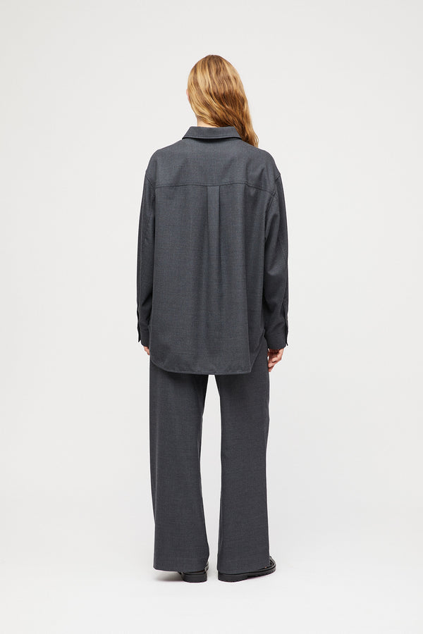 Fall Winter Spring Summer Tailored Oversized Shirt Charcoal Grey