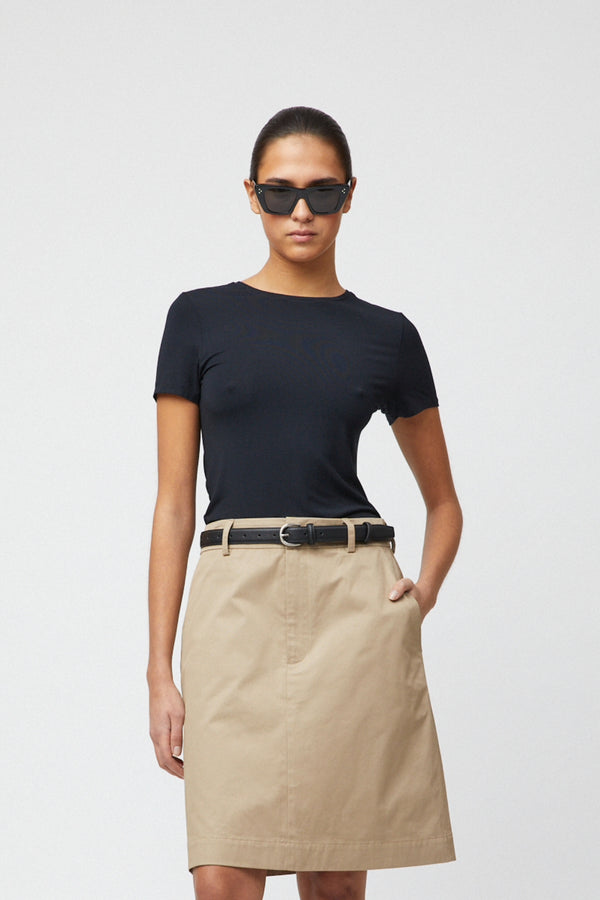 fall winter spring summer Tech Jersey Cap Sleeve Tee Jet Black