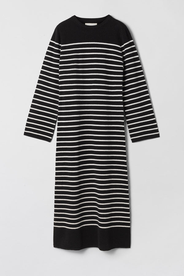 fall winter spring summer Toulon Maxi Dress Black White Stripe