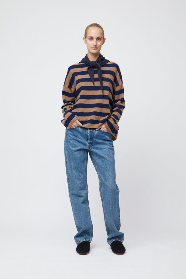 fall winter spring summer Toulon Sweater Praline Navy Stripe