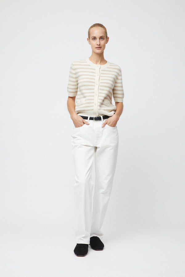 fall winter spring summer Toulouse Cardigan Tee Linen Snowflake Stripe