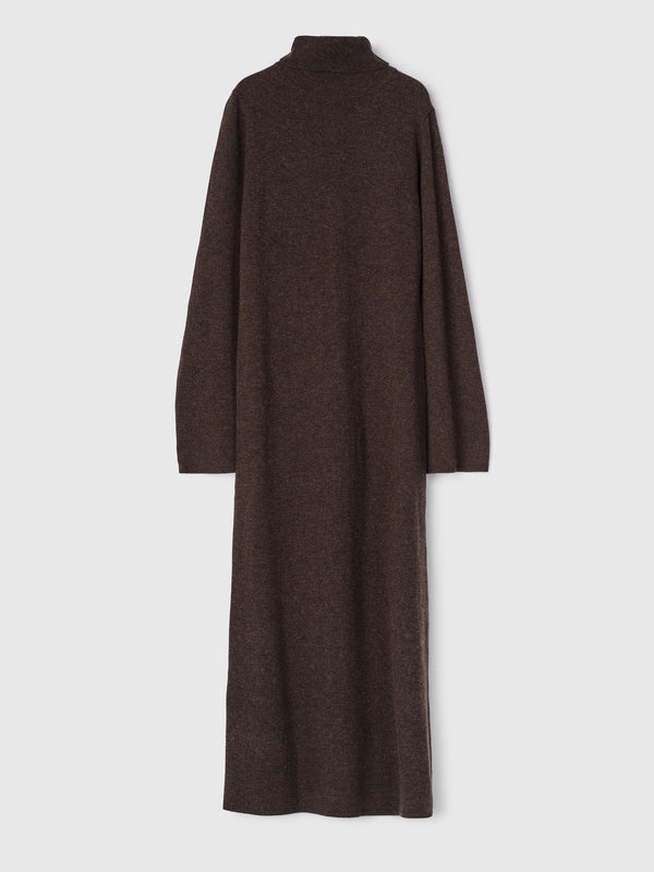 Fall Winter Spring Summer Turtleneck Toulon Maxi Dress Coffee