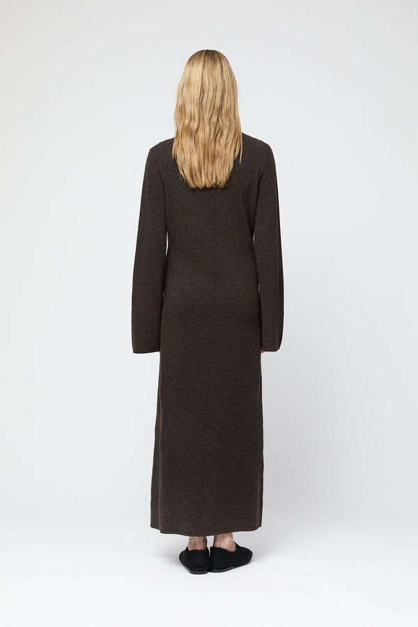 Fall Winter Spring Summer Turtleneck Toulon Maxi Dress Coffee