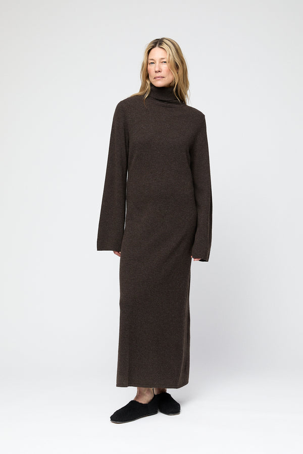 Fall Winter Spring Summer Turtleneck Toulon Maxi Dress Jet Black