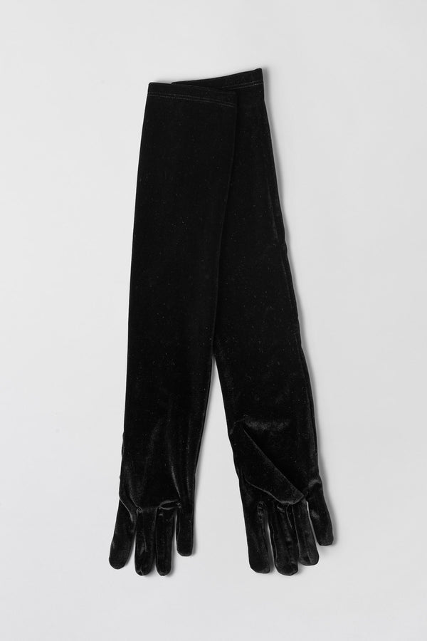 fall winter spring summer Velour Opera Gloves Jet Black