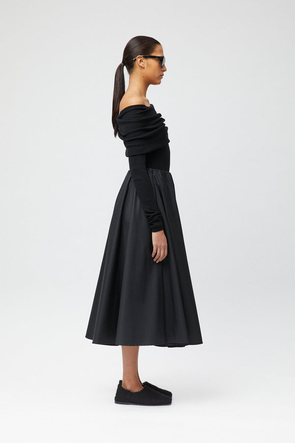 Fall Winter Spring Summer Vivienne Midi Skirt Jet Black