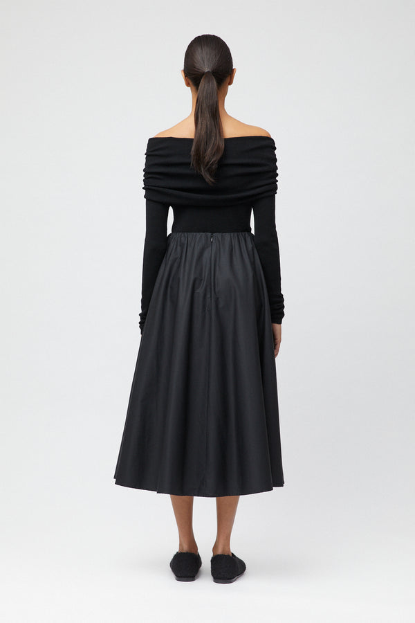 Fall Winter Spring Summer Vivienne Midi Skirt Jet Black