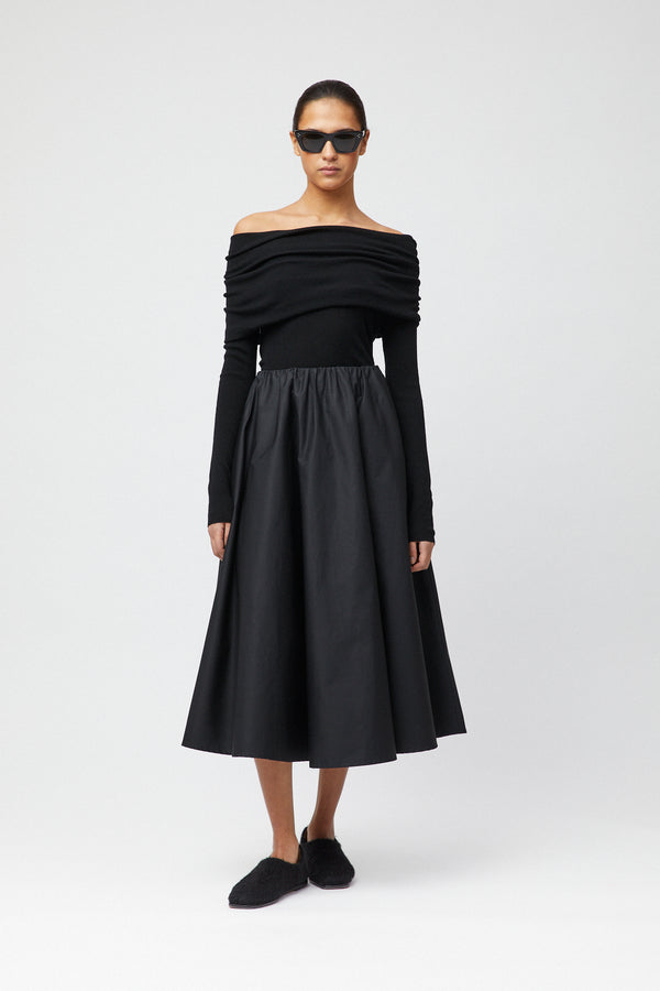 fall winter spring summer Vivienne Midi Skirt Jet Black