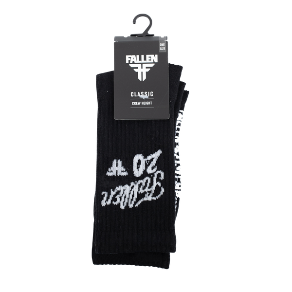 fallen 20 Years Sock Black/White