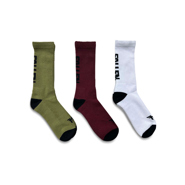 Fallen Back Logo Sock White/Black